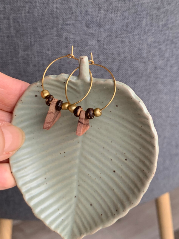 Créoles en bois de séquoia