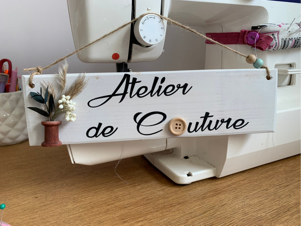 Pancarte Atelier de couture personnalisable