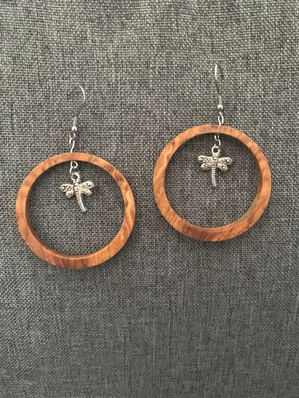 Boucle d'oreilles créole en olivier