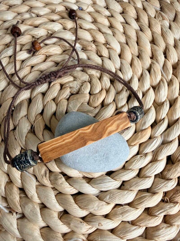 Bracelet homme bois d'olivier réglable