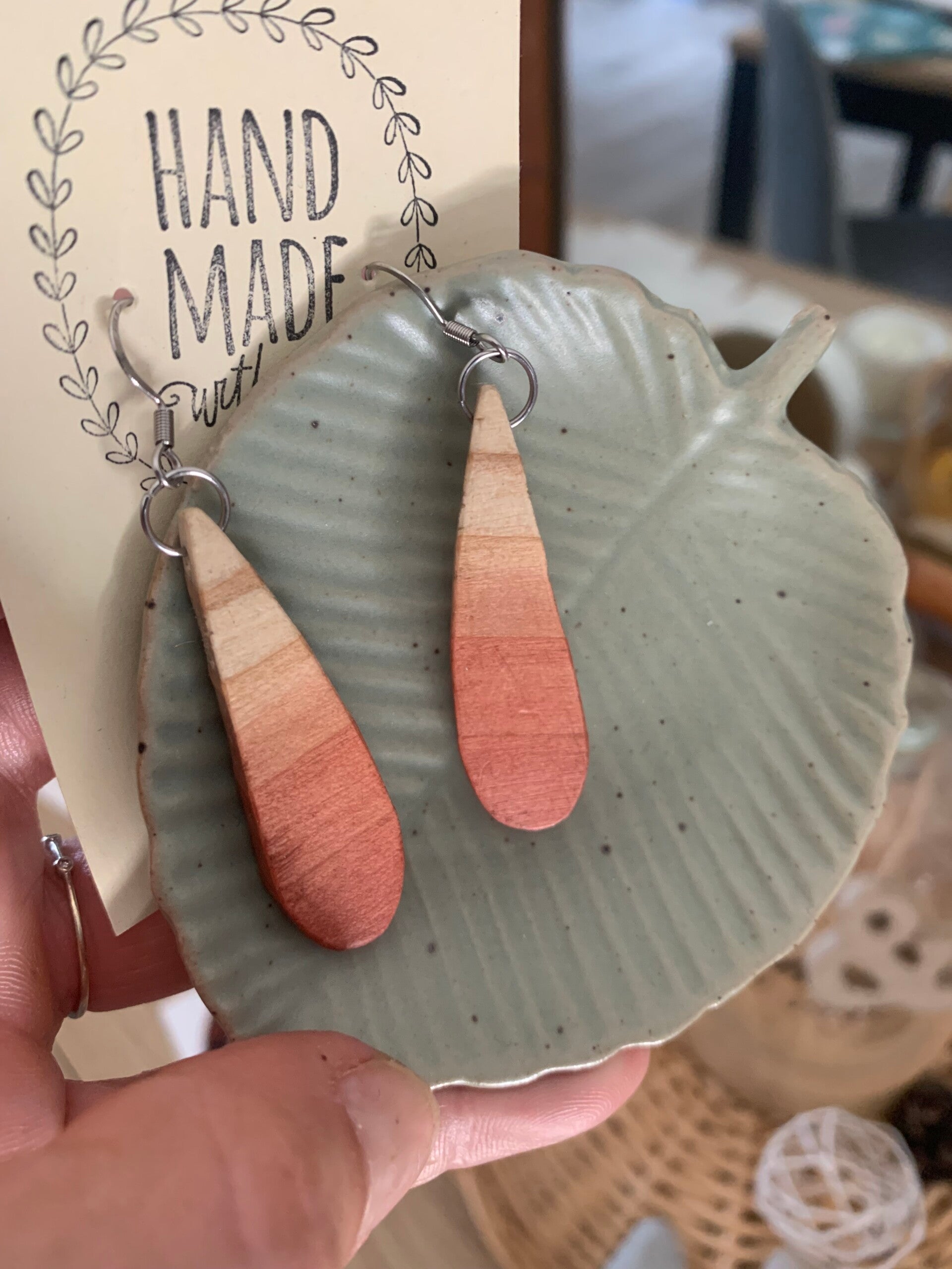 Boucles d'oreilles en bois de séquoia
