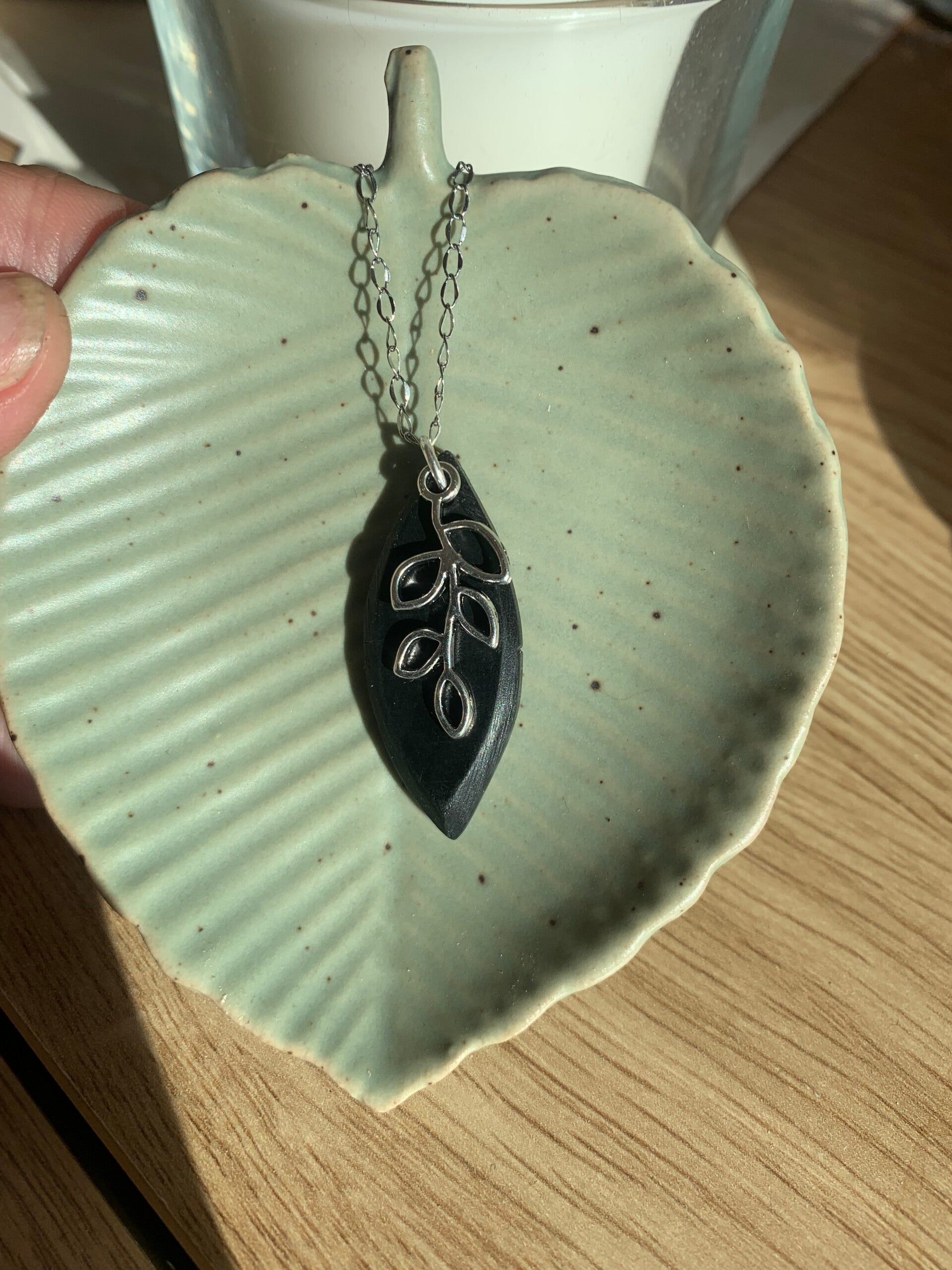 Collier argent et bois d'ébène