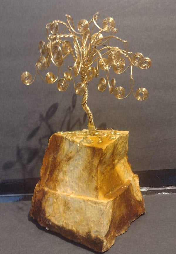 Yellowish stone with Wire tree