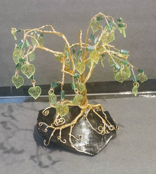 Black Obsidian and wire Tree