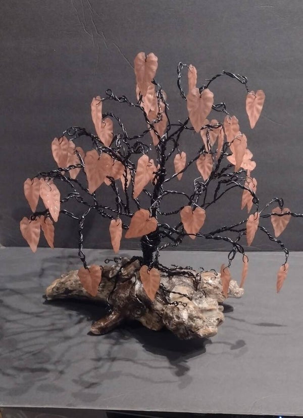 Autum Wire Tree on Driftwood