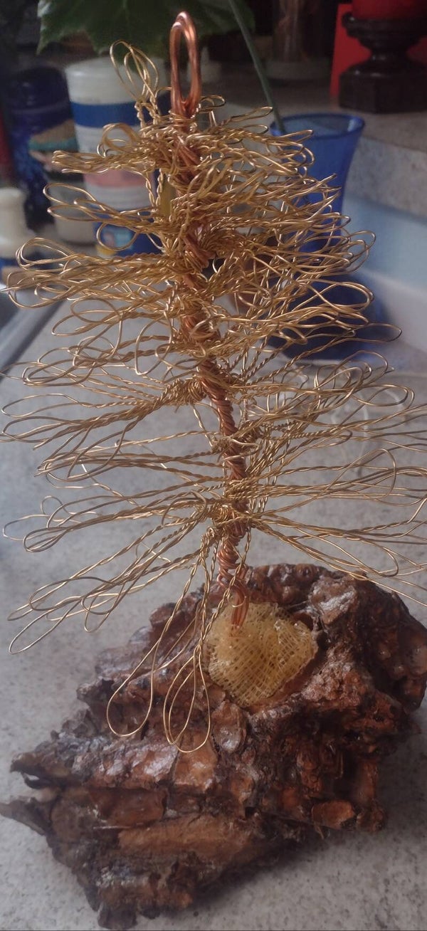 Golden Tree on Driftwood.1