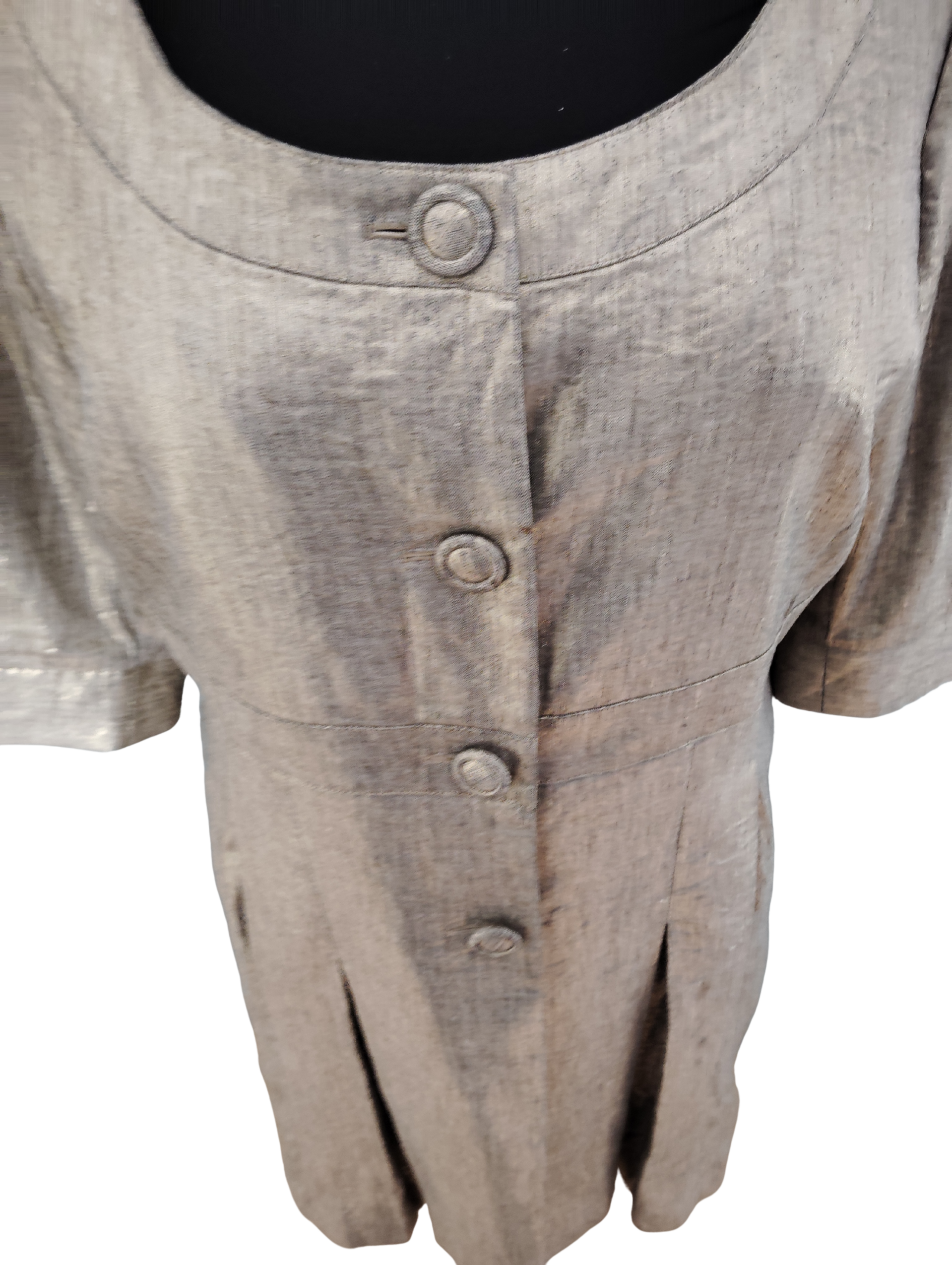 Silver with fleck of Gold Thread Coat/Dress  - Size 18 -  (measured bust is 43"/109cm)