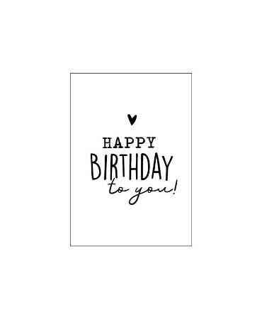 Minikaartje - Happy Birthday to you wit