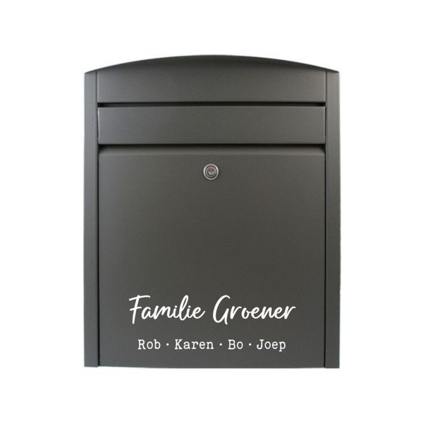 Brievenbussticker - Familie met namen