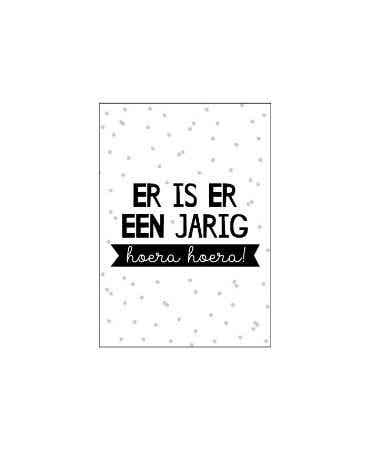 Minikaartje - Er is er een jarig hoera, hoera + mint