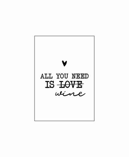 Minikaartje - All you need is wine