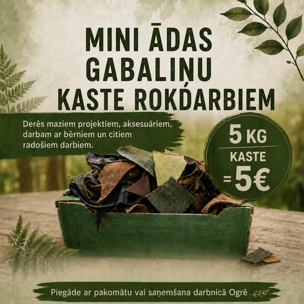 5kg ādu mix - Radošā kaste ar maziem atgriezumiem dažādos toņos