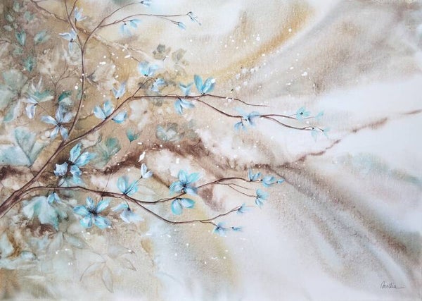 " Le chant des armures" Aquarelle sur toile