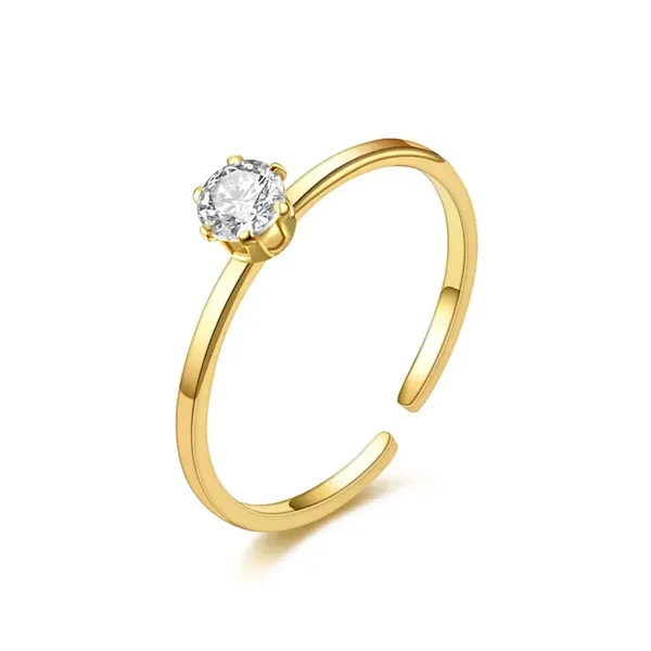 Bague-simple-réglable-en-acier-titane-or-18-carats