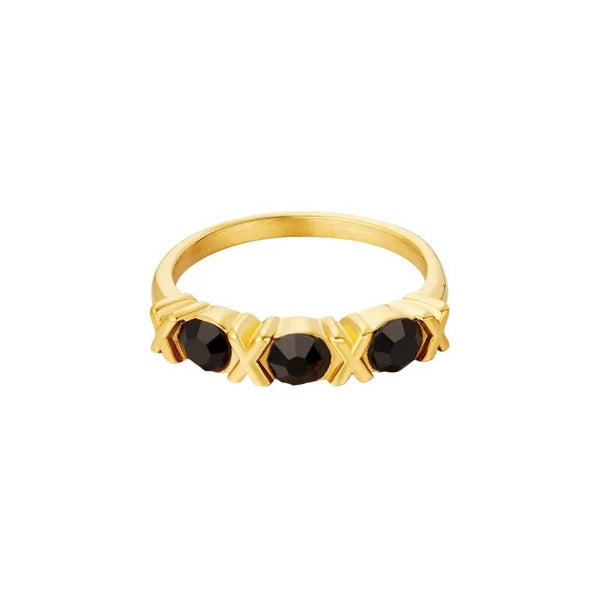 Bague en acier inoxydable XOXO