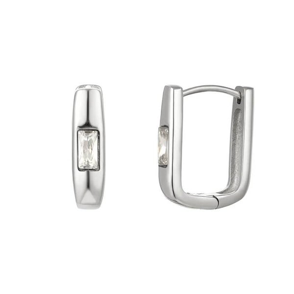 Boucles d'oreilles carrées avec zircon