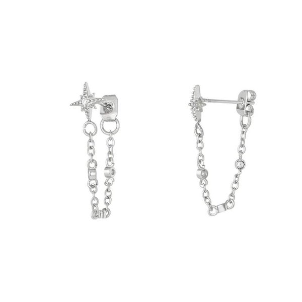 Boucles d'oreilles chaîne étoile