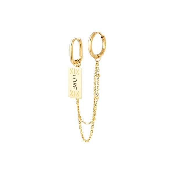 Boucles d'oreilles avec chaîne et charme d'amour