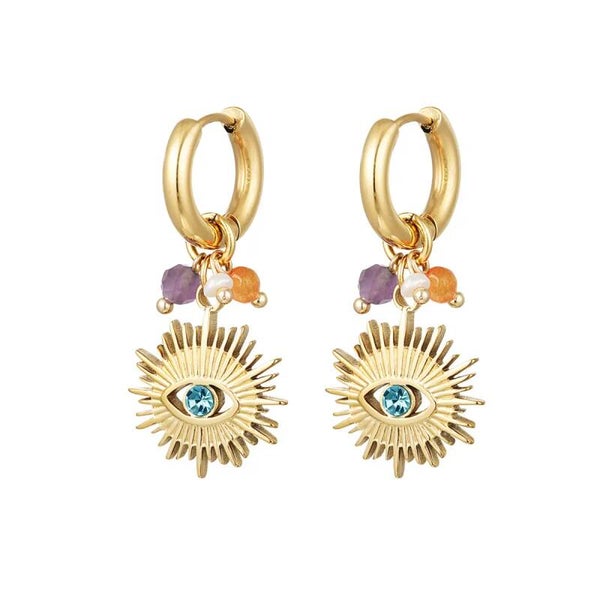 Boucles d'oreilles oeil avec perles