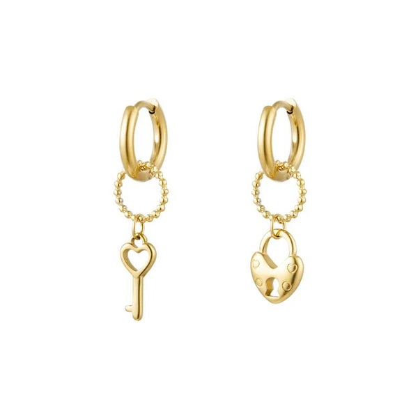 Boucles d'oreilles clé & cadenas