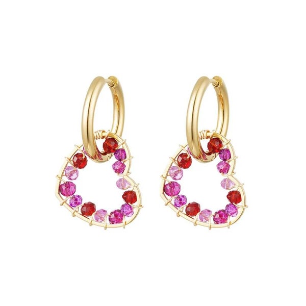 Boucles d'oreilles coeur perlé