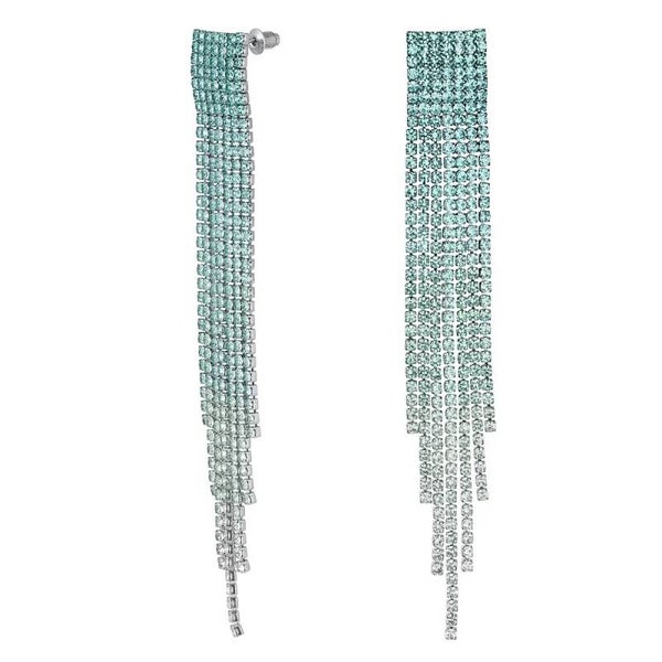 Boucles d'oreilles strass dessus carré
