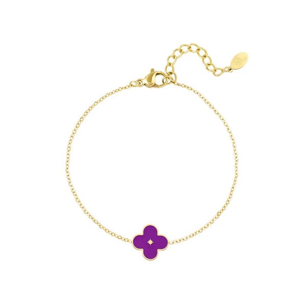 Bracelet émail fleur