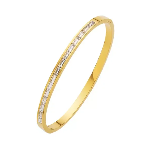 Carré Acier Au Titane Incruster Zircon Bracelet