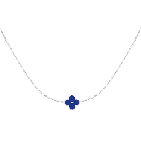 Collier émail fleur