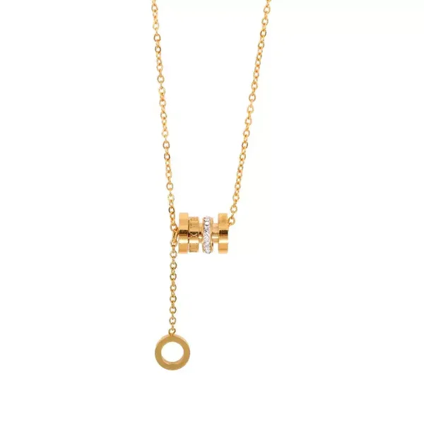Collier Titane Acier Or