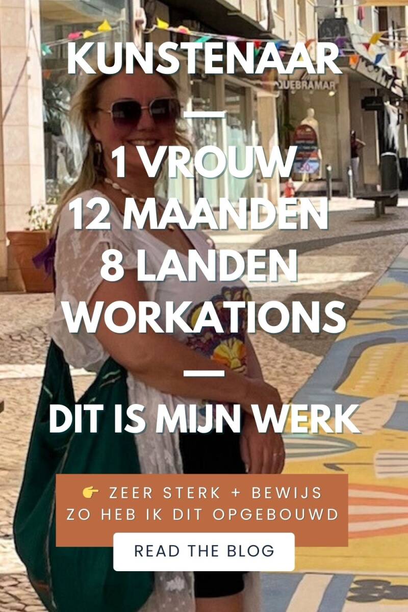 Hoe kunstenaar Amber Houweling haar leven inricht met workations, inkomen en moderne power schilderijen (ook op maat). Het eerlijke verhaal achter DomCityArt Utrecht.