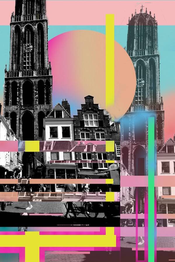 Print Utrecht domtoren, neon, pastel, Design,Expo,Amber Houweling,kunst, vrouwelijke kunstenaar, Utrecht,kunstwerken,schilderijen,kunst plexiglas,schilderij, moderne kunst,urban city art,kunst galerie, Domcityart, kunstgalerie Utrecht