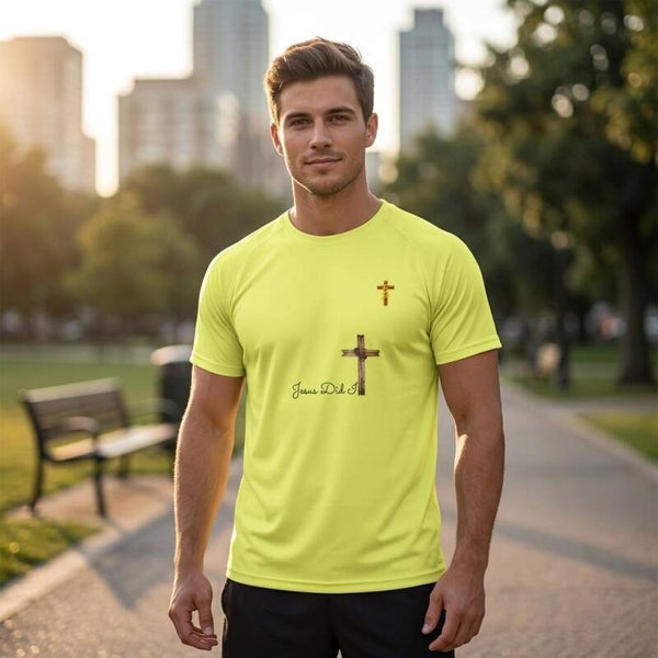 5and2 Urban Sport Jesus Did It T-Shirt Yellow