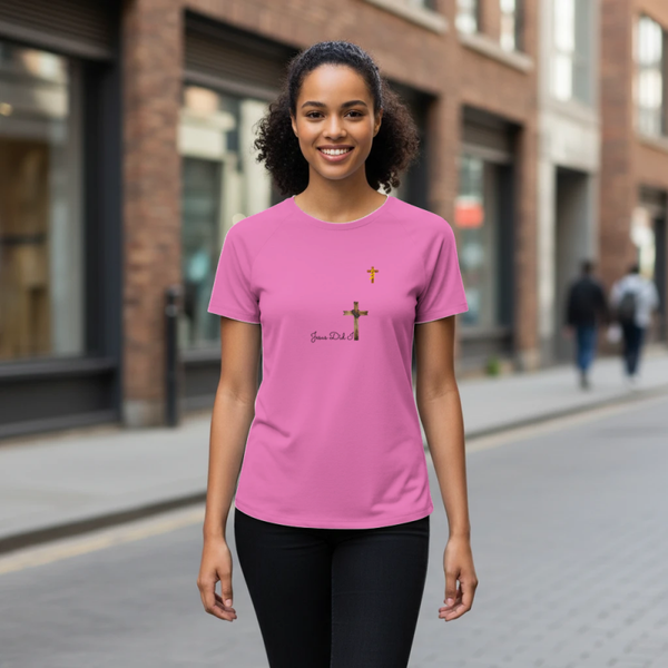 5and2 Urban Sport Jesus Did It T-Shirt Pink