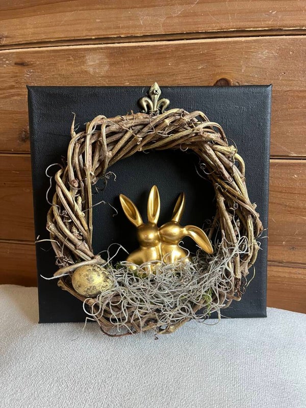 Weidenkranz auf Leinwand