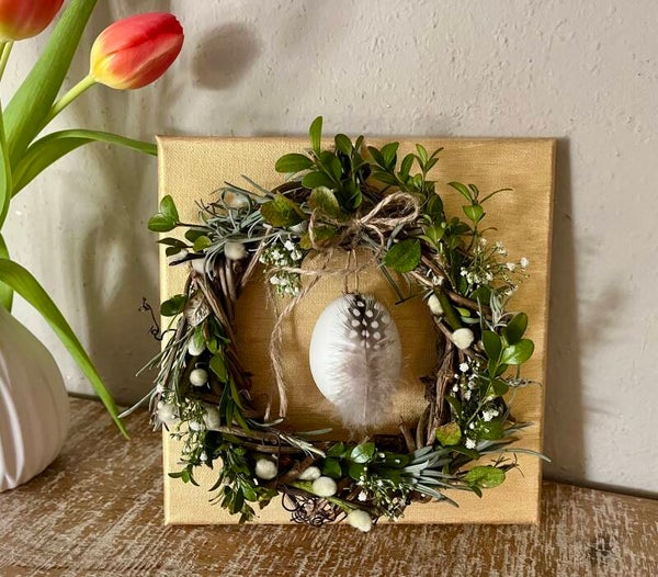 Weidenkranz auf Leinwand