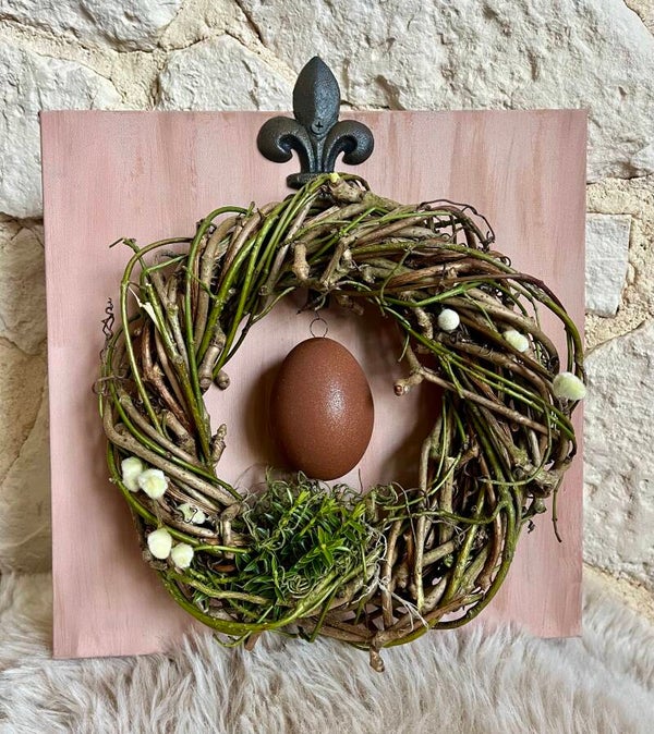 Osterkranz auf Leinwand