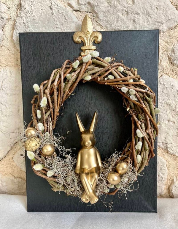 Weidenkranz auf Leinwand