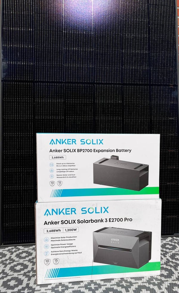 Anker Solix 3 Pro + Zusatzakku + 4x 445Watt Solarmodule // 1780Watt