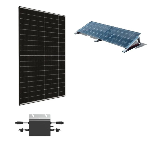 Balkonkraftwerk 800W – Hoymiles und 2x JA Solar Black Frame Flachdach Set