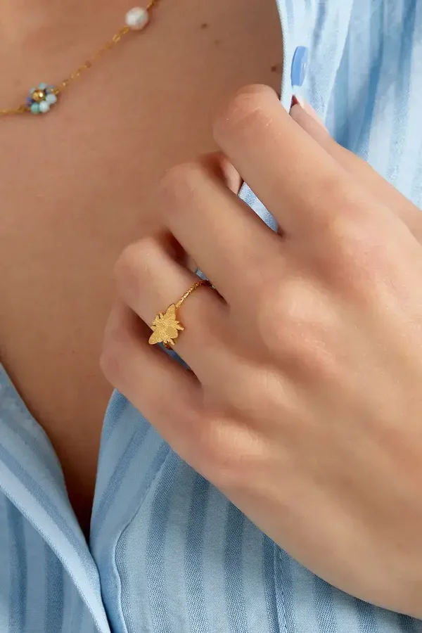 Ring met bij - Goud kleur