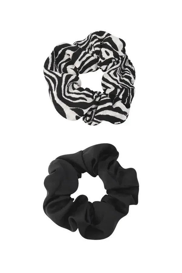 Scrunchie duo zebra darkness - Zwart wit