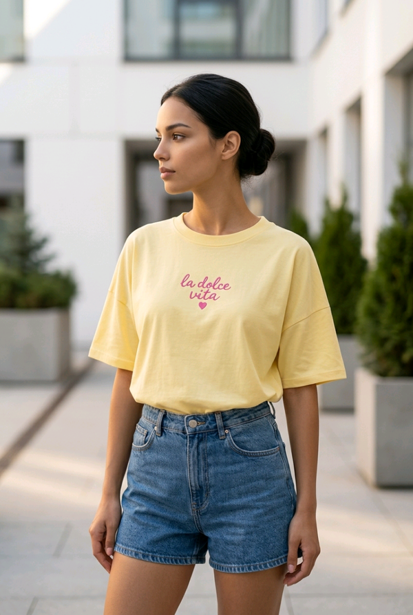 La Dolce Vita T-shirt geel