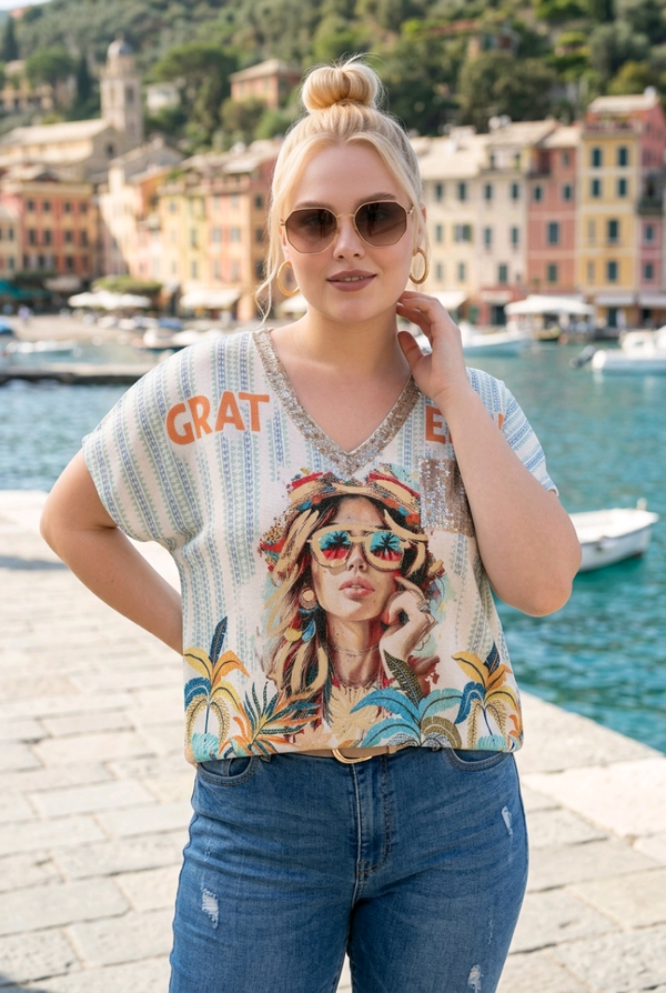 Vrolijke palmenprint shirt