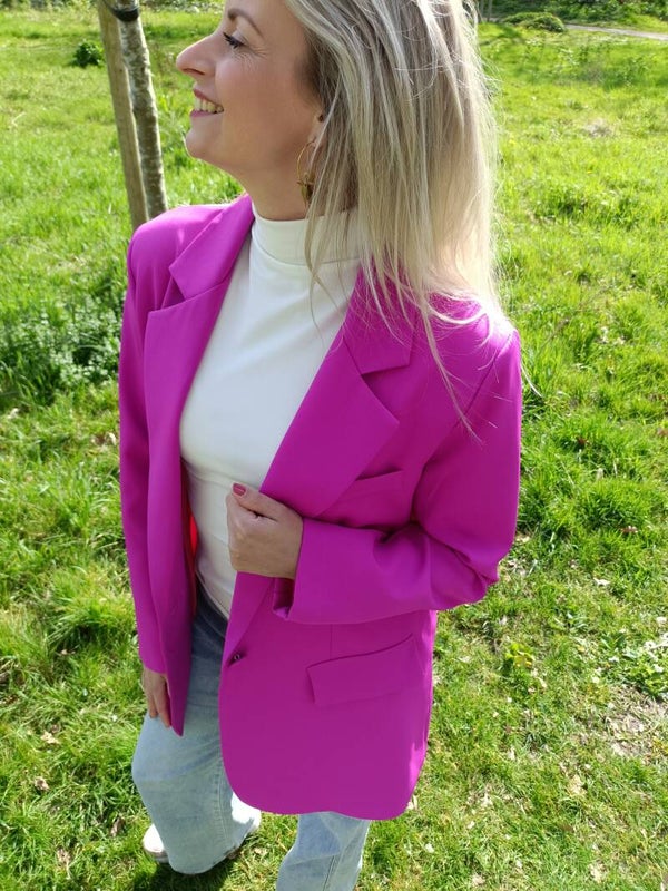 Oversized blazer fuchsia