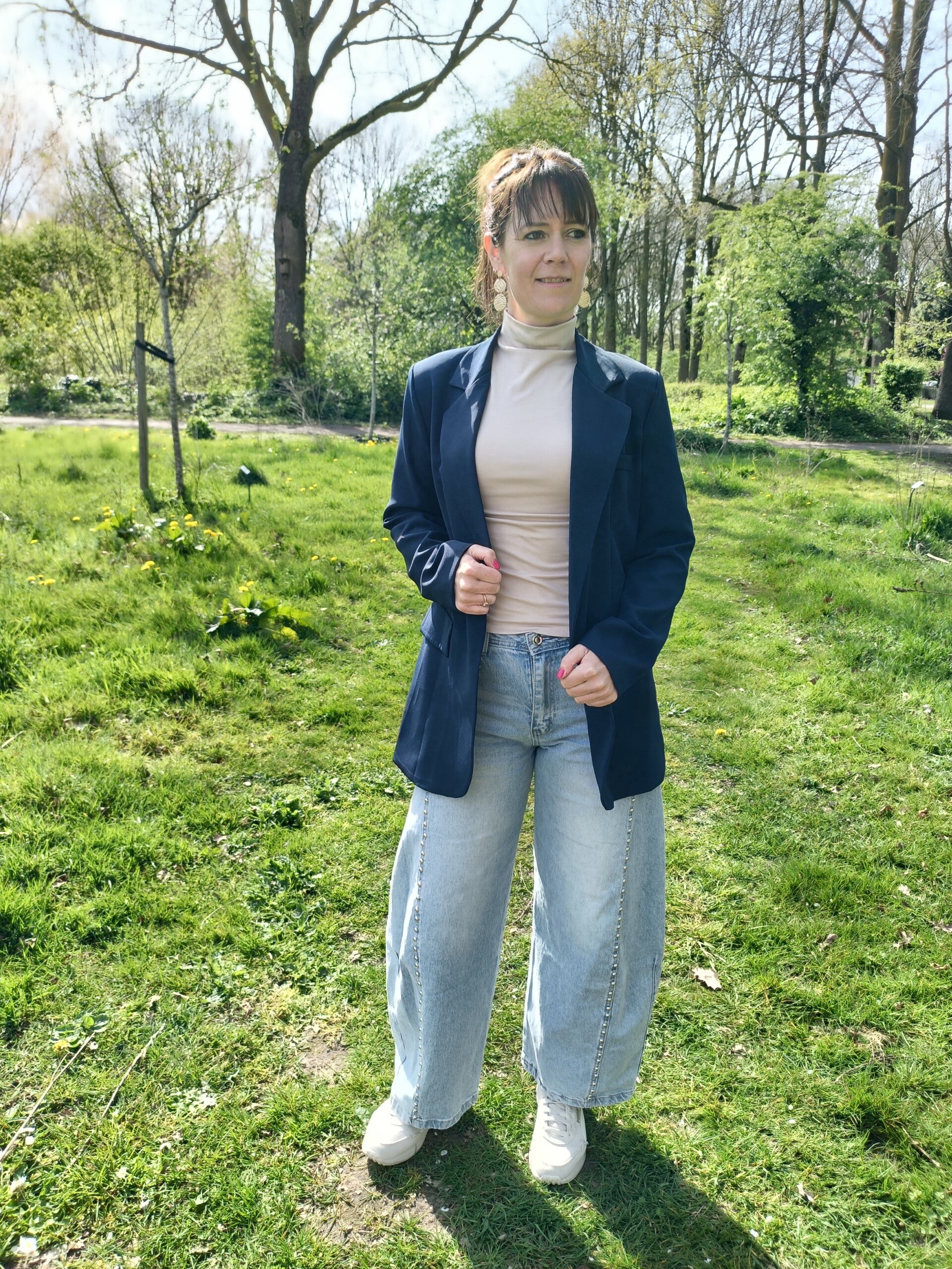 Oversized blazer donkerblauw
