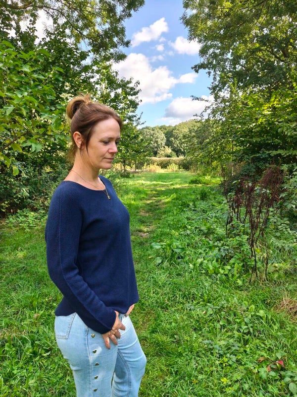 Zachte longsleeve trui donkerblauw