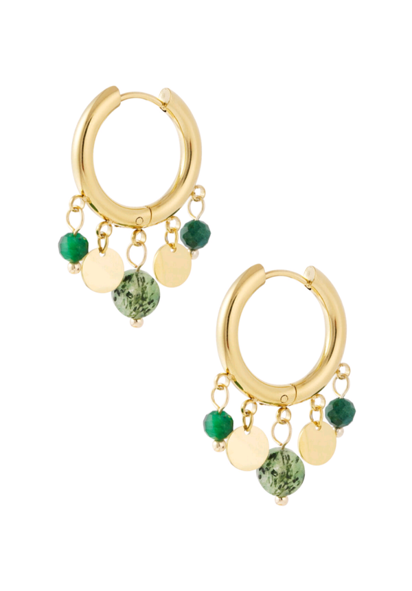 Oorbellen coins groen