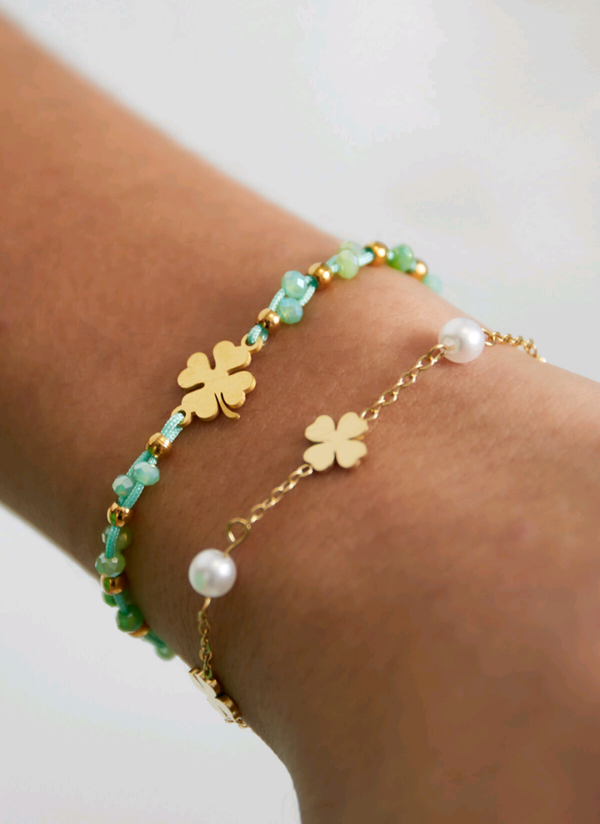 Klaver armband groen