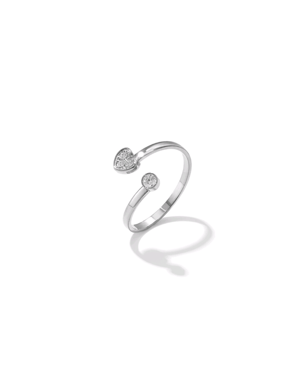 Ring hartje zilver
